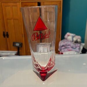 Vintage 1980’s Bass English Ale Red Triangle Bottom English Pub Glass